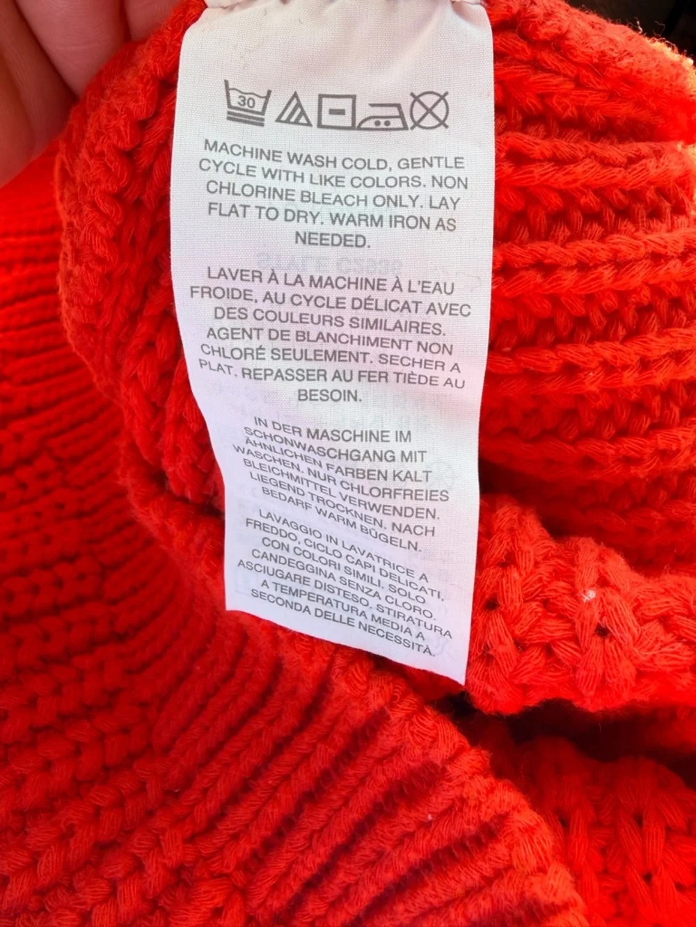 J. Crew Bright Orange Chunky Crewneck Sweater XXS